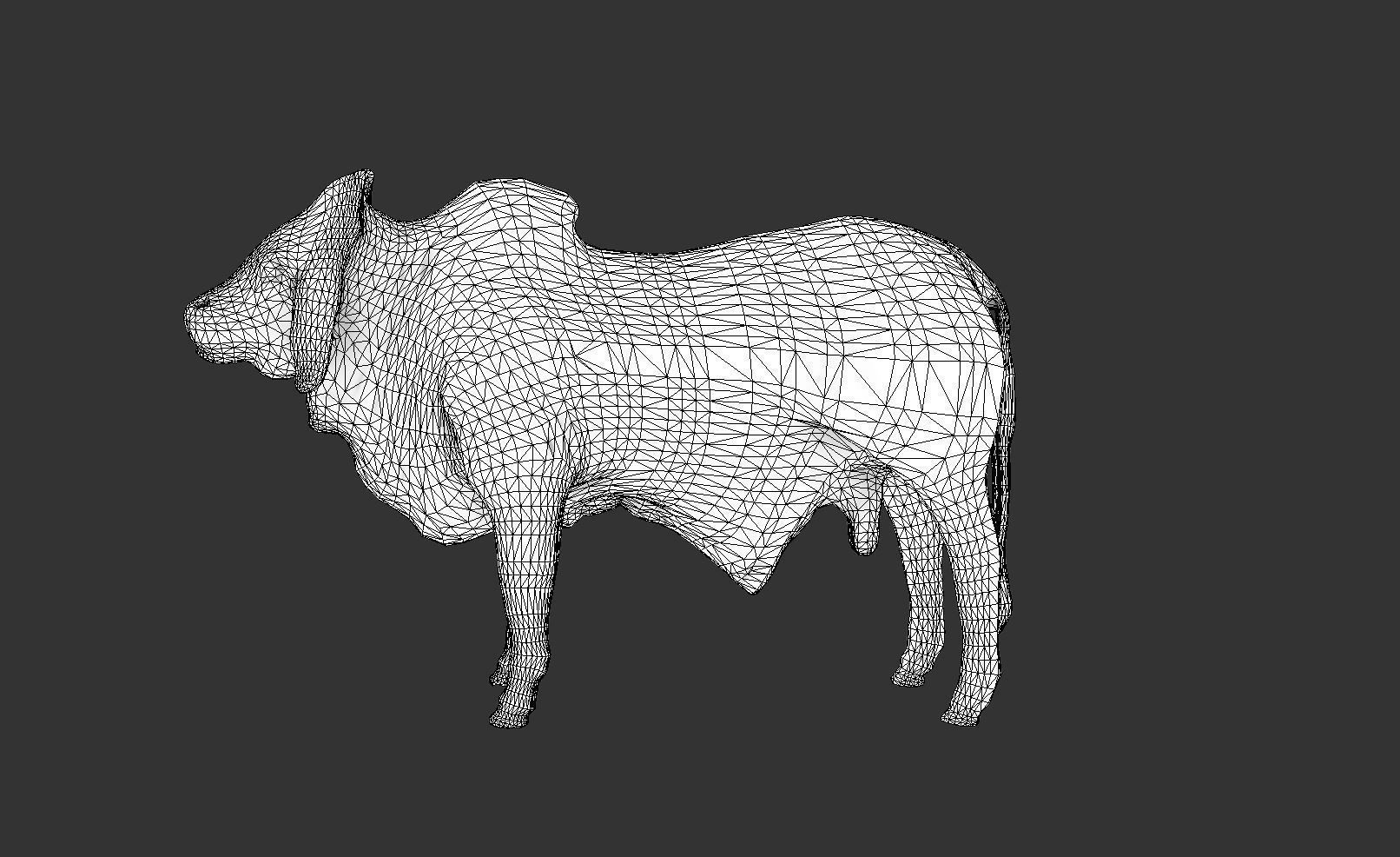 Bull india Low-poly 3D model_5