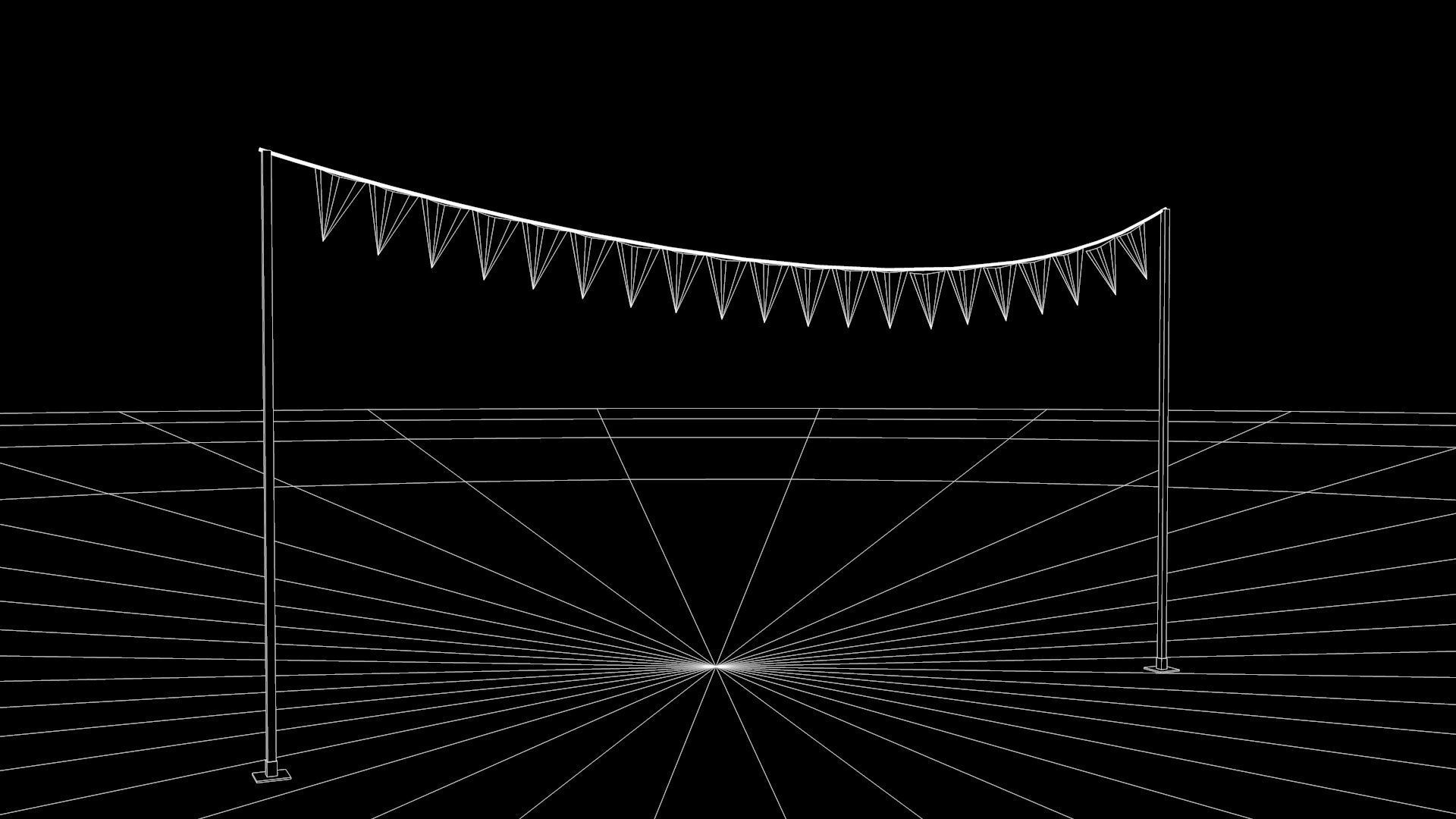 Balloon Arch Triangle flag 3D model_7