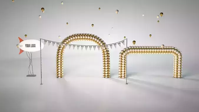 Balloon Arch  Triangle flag