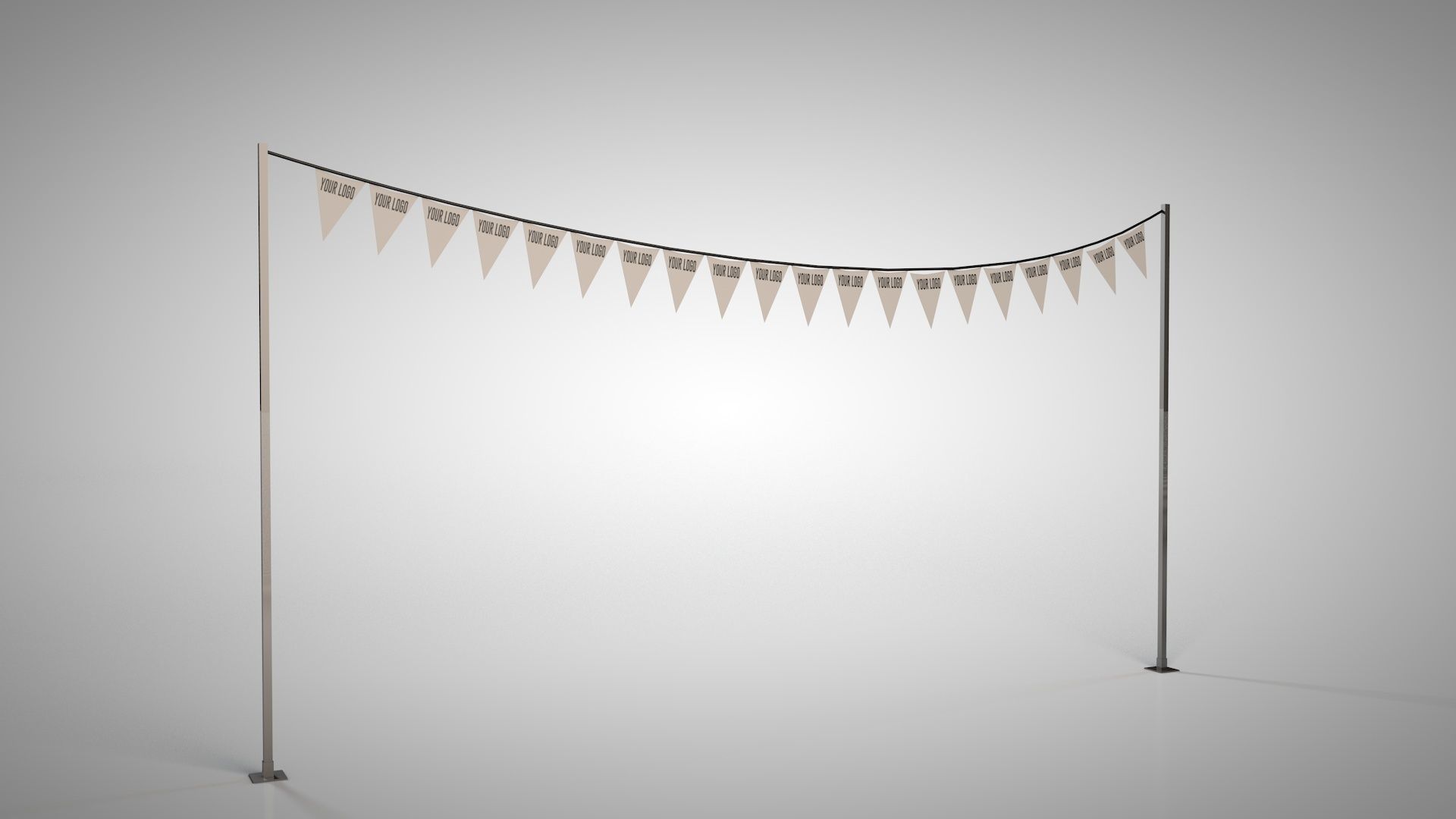 Balloon Arch Triangle flag 3D model_8