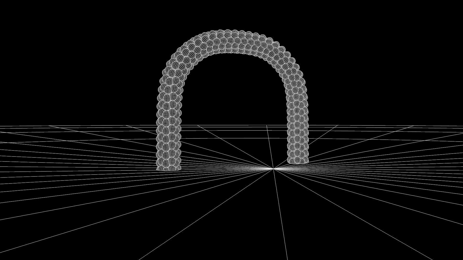 Balloon Arch Triangle flag 3D model_6