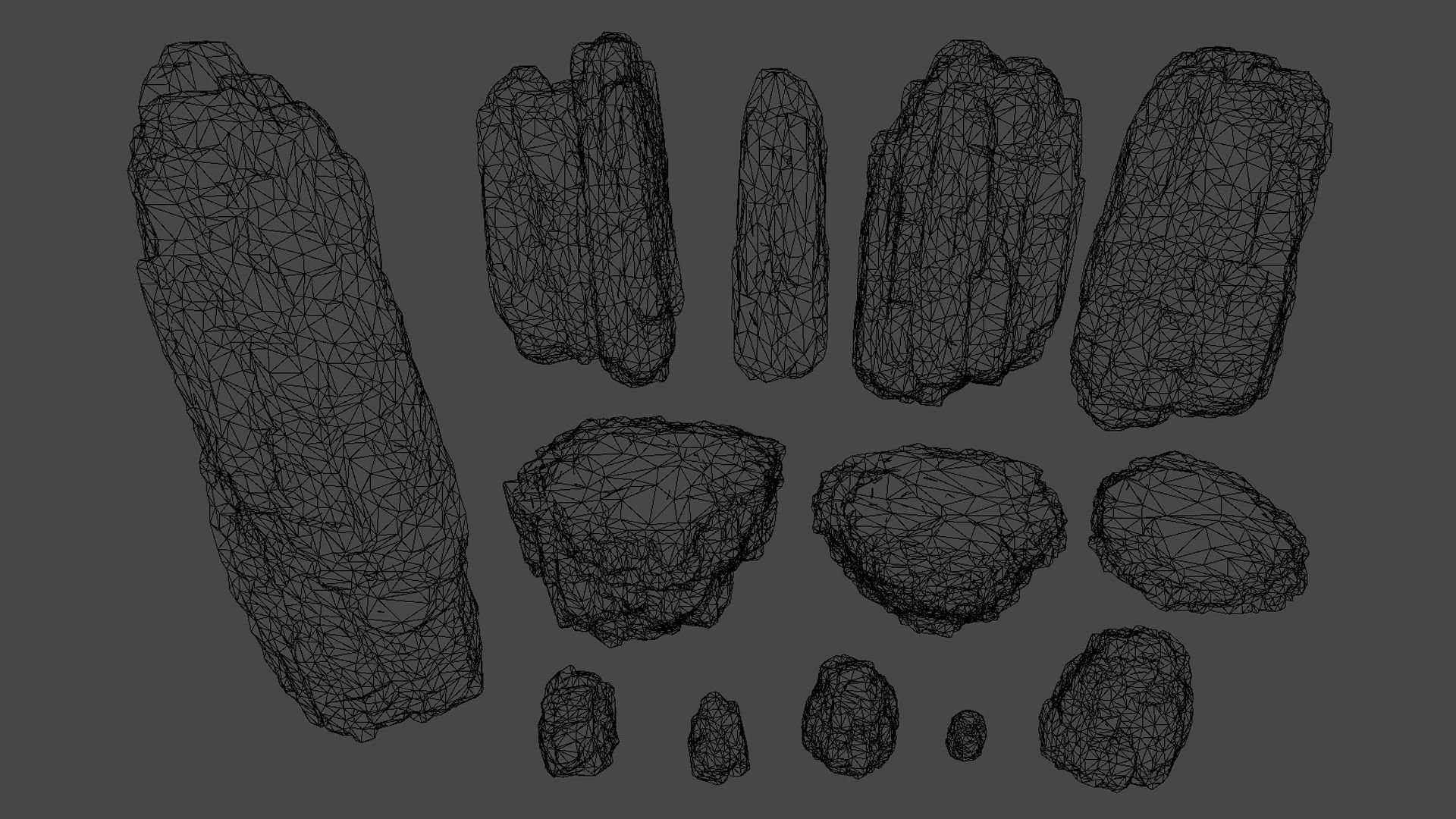 White rocks Low-poly 3D model_6