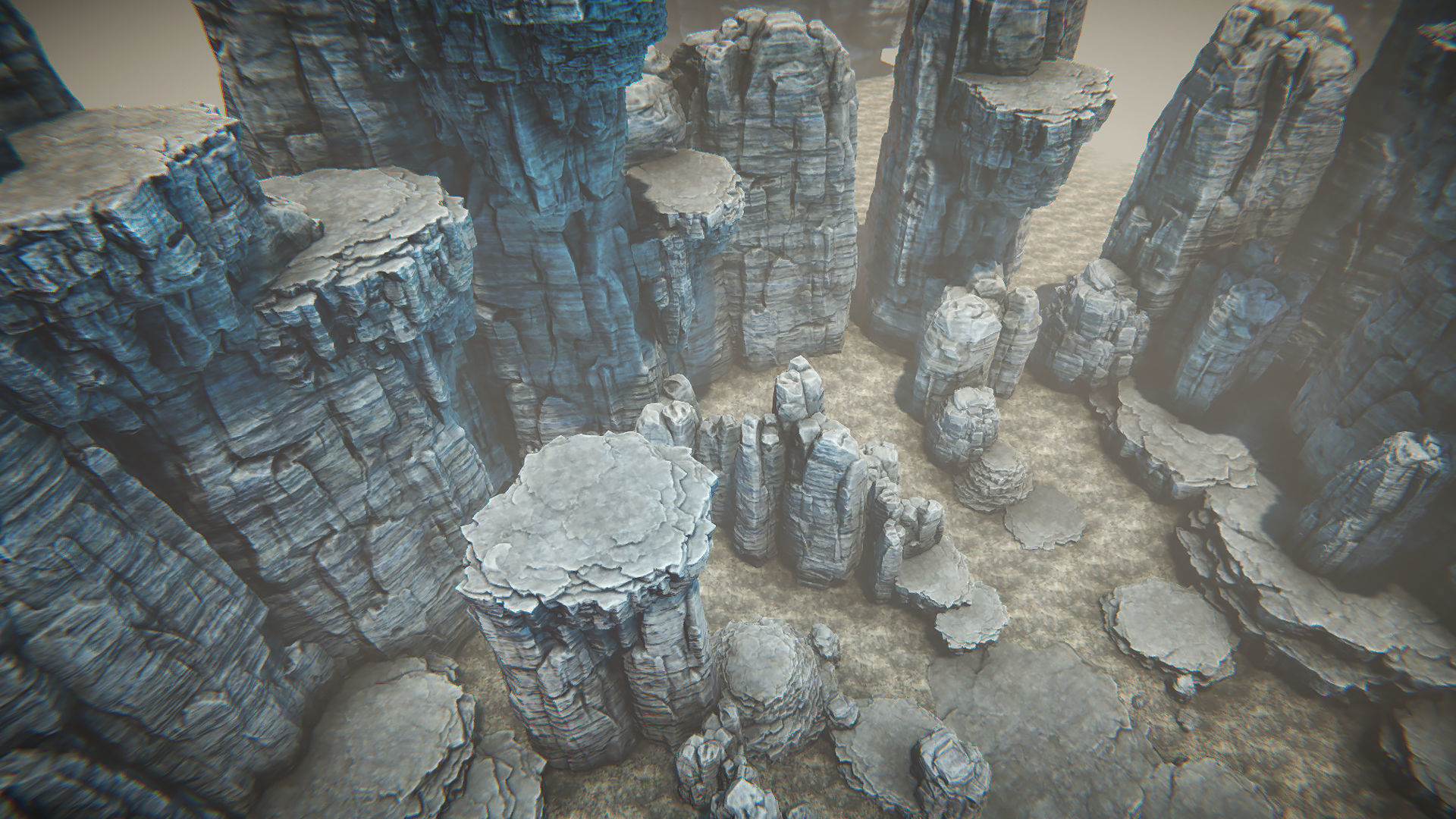 White rocks Low-poly 3D model_3