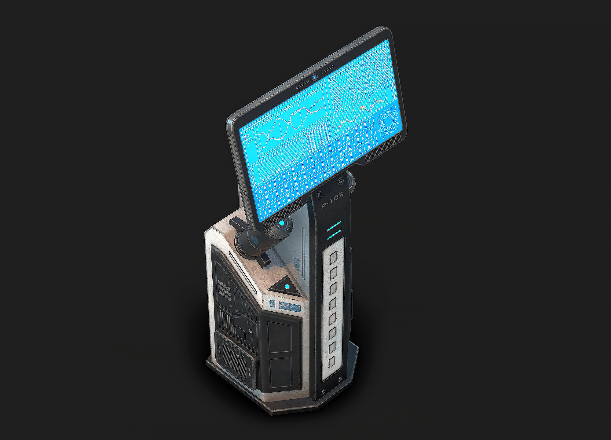 Sci Fi Terminal 02 Low Poly Low-poly 3D model_2