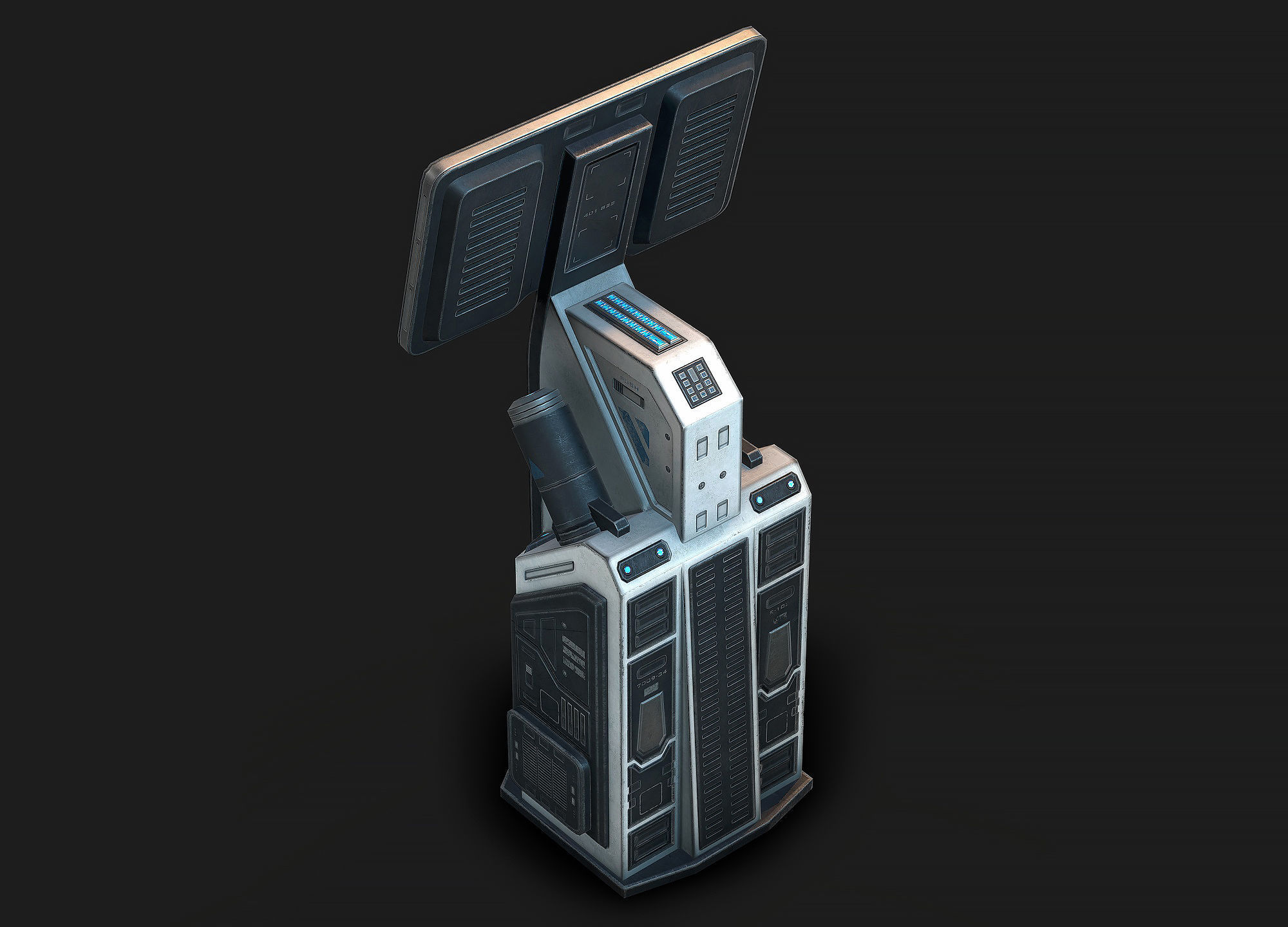 Sci Fi Terminal 02 Low Poly Low-poly 3D model_4