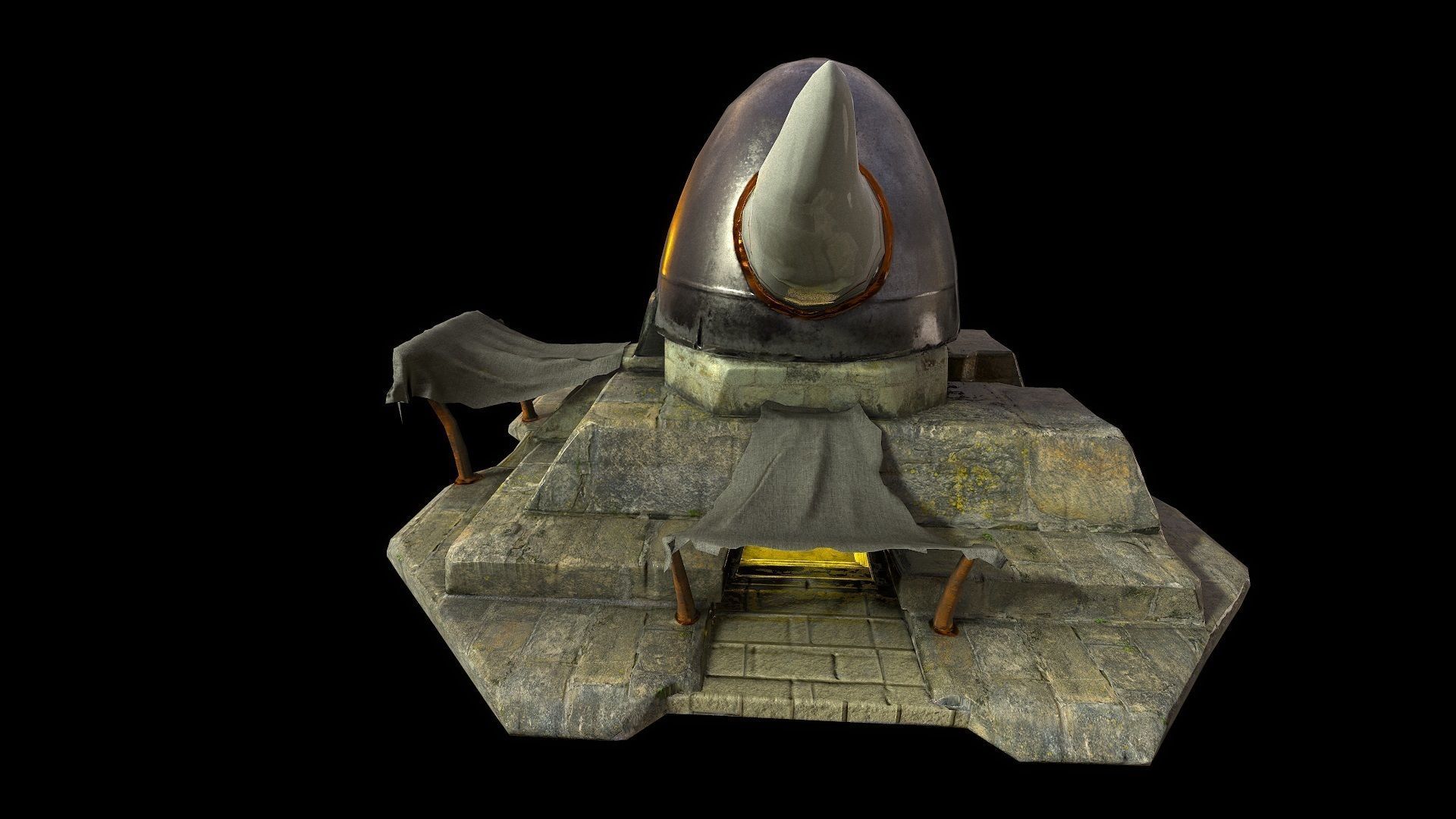 Temple of Odin Low-poly 3D model_4