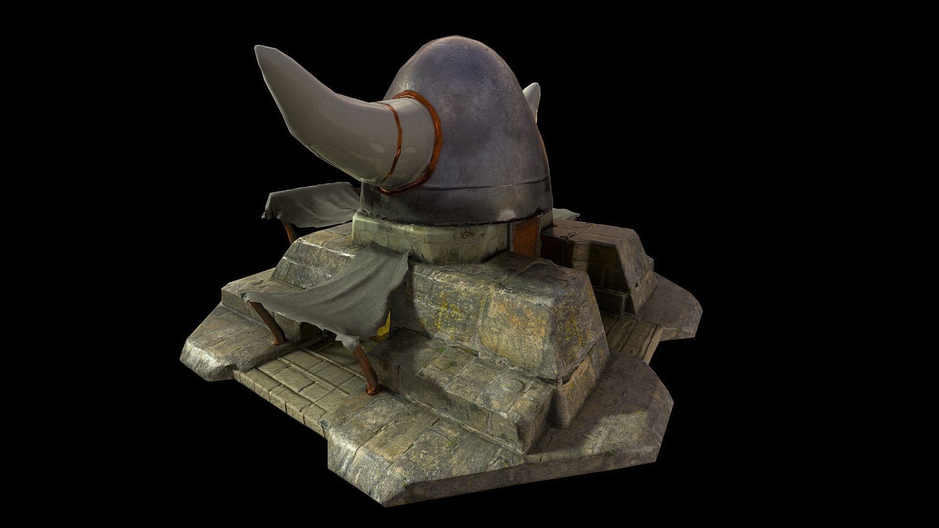 Temple of Odin Low-poly 3D model_5