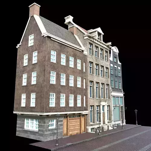 European Buildings Low-poly 3D model