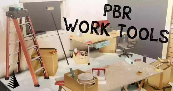 PBR Work Tools Low-poly 3D model