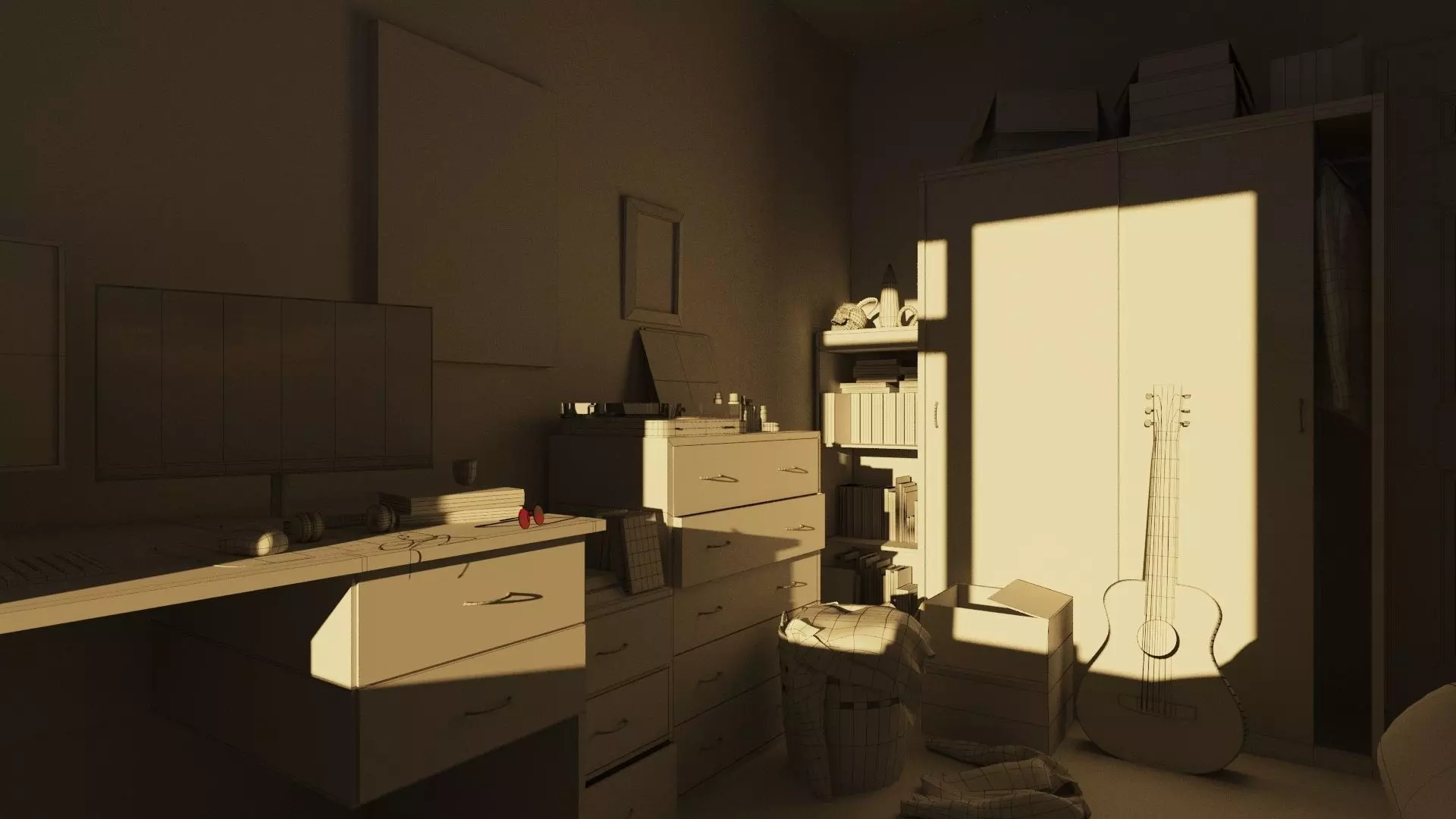 Teenagers Bedroom Free 3D model_0