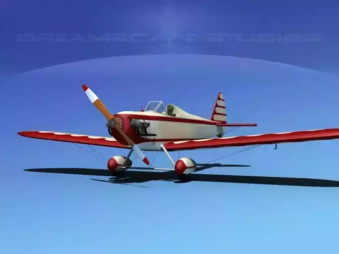 Flybaby biplane flying in sky