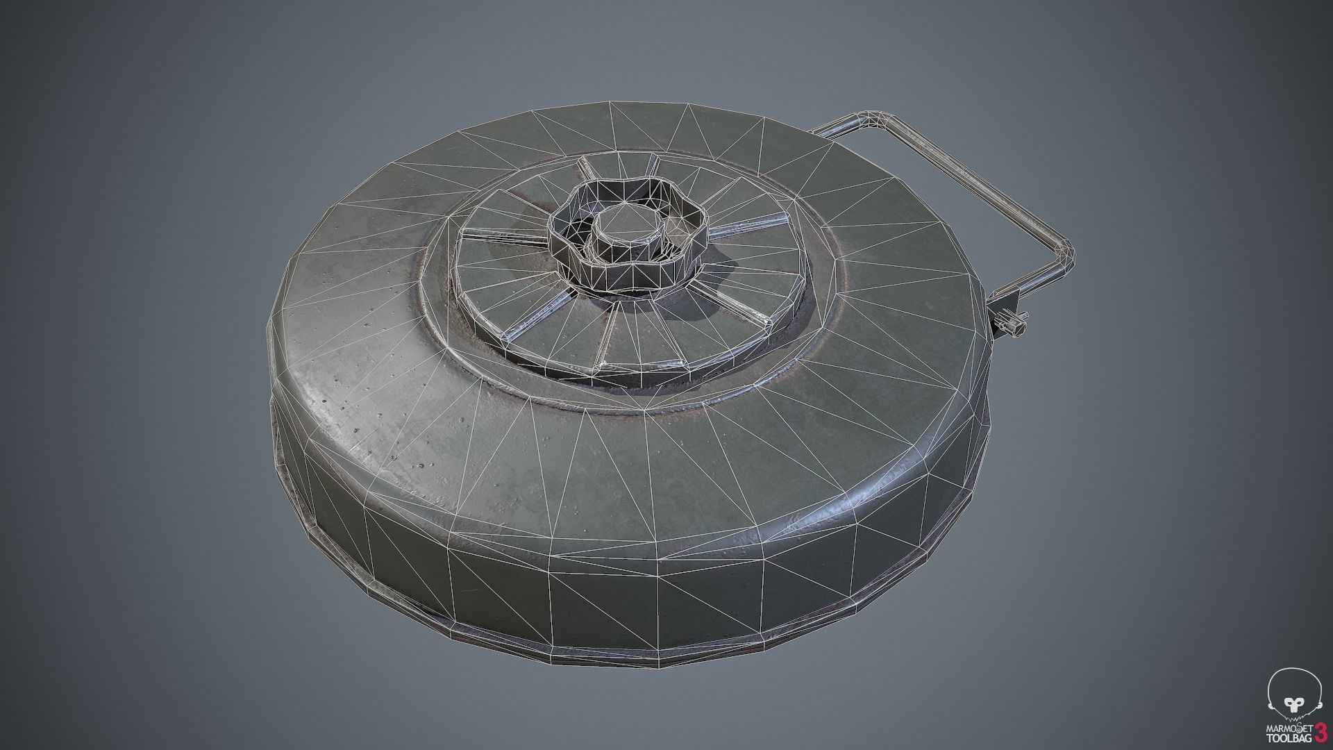 Mine German WW2 Low-poly 3D model_8