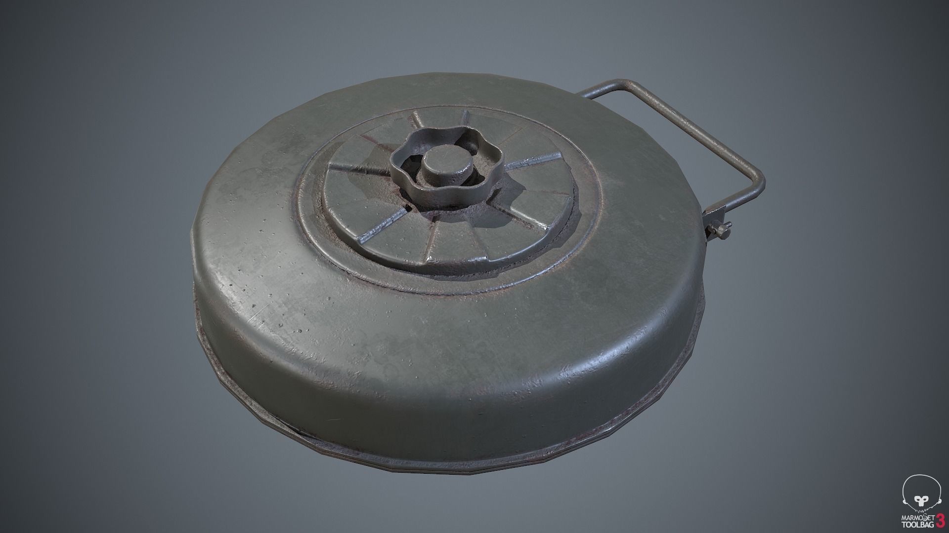 Mine German WW2 Low-poly 3D model_7