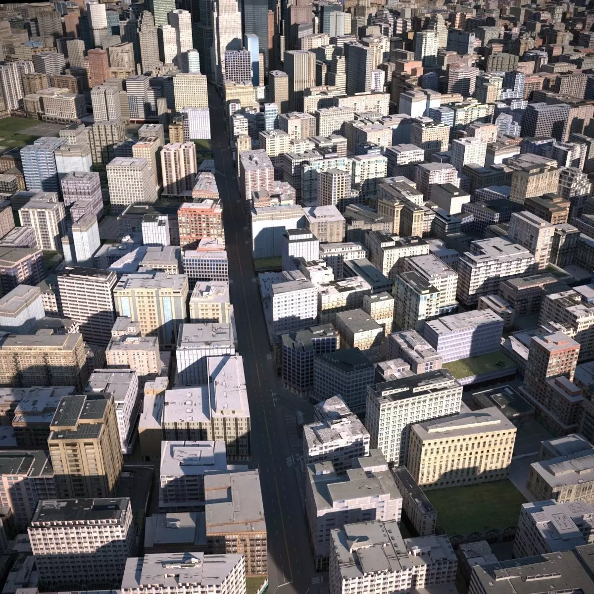 City 10 Low-poly 3D model_0