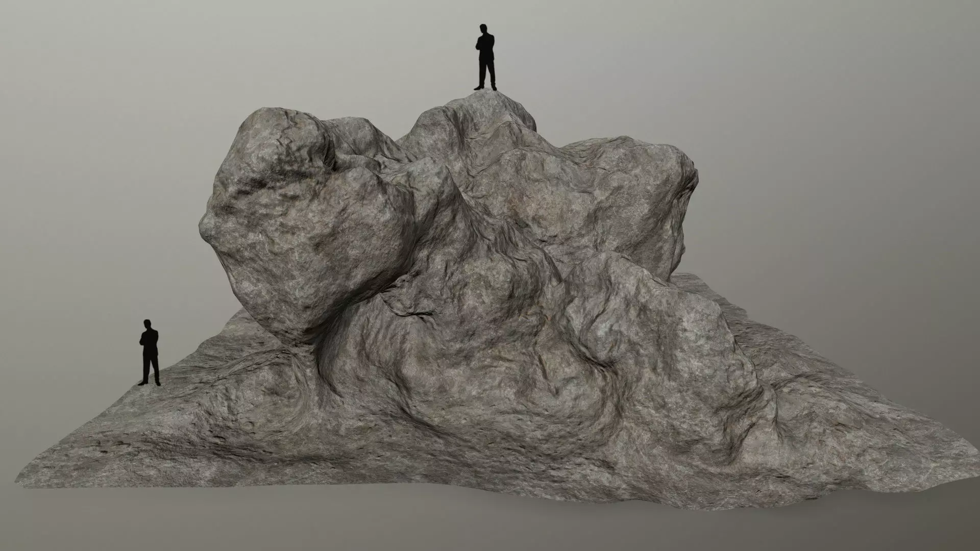 rocks two people Low-poly 3D model_0