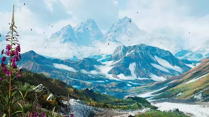 Alpine Environment - Unity 2017 Project Low-poly 3D model