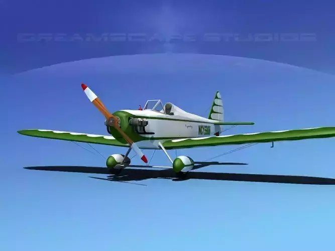 Flybaby airplane flying in sky 3D model