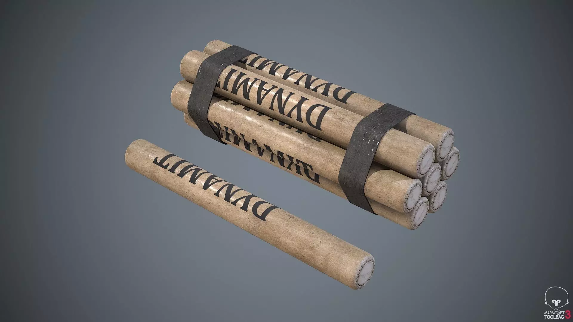 Dynamite sticks Low-poly 3D model_0