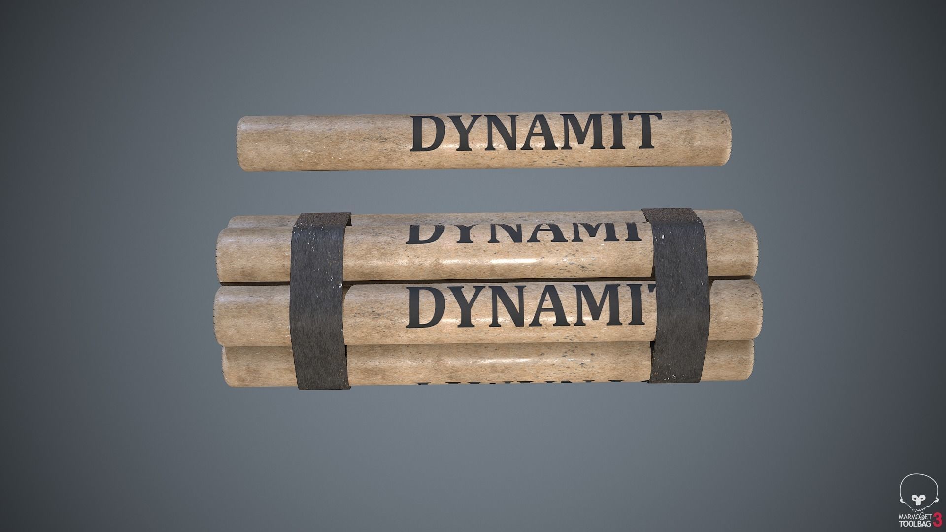 Dynamite sticks Low-poly 3D model_3