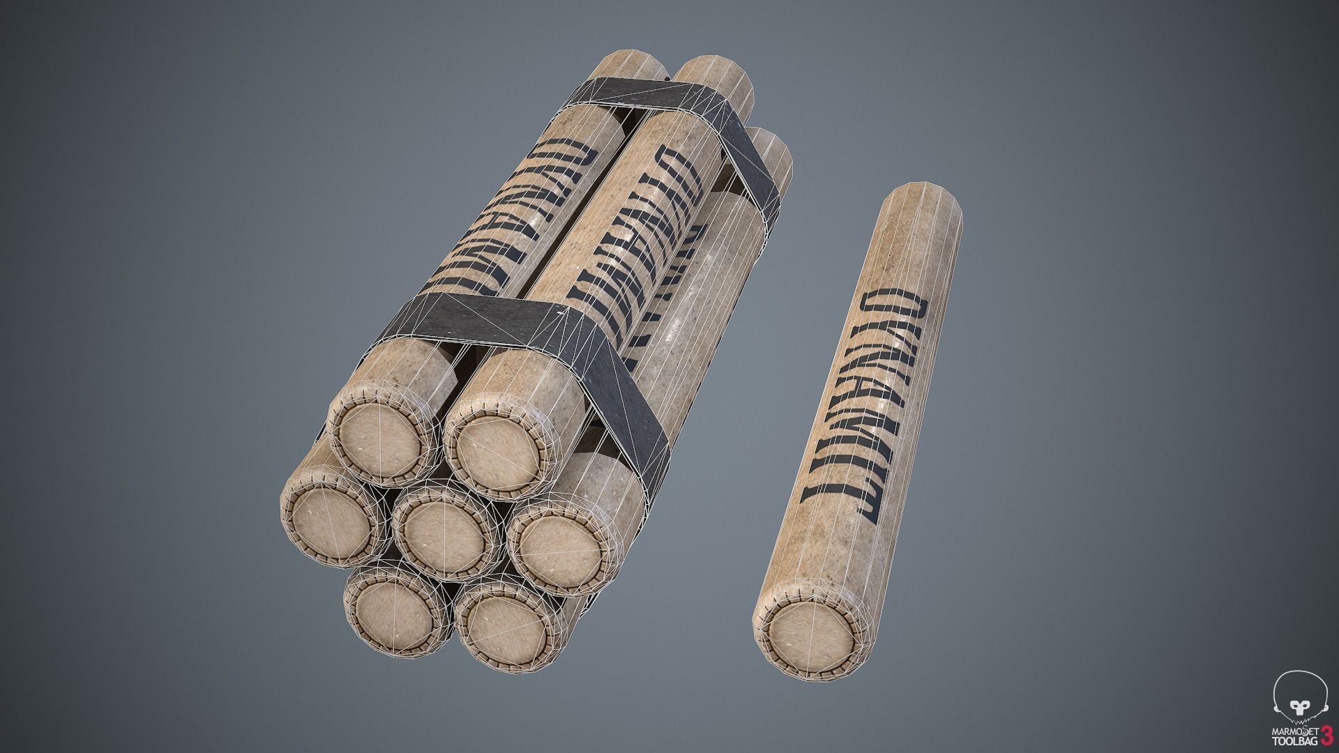Dynamite sticks Low-poly 3D model_7