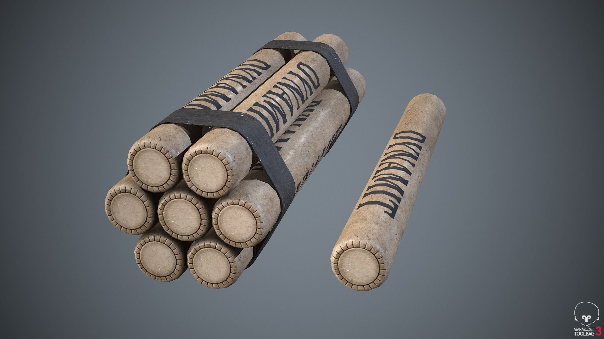 Dynamite sticks Low-poly 3D model_6