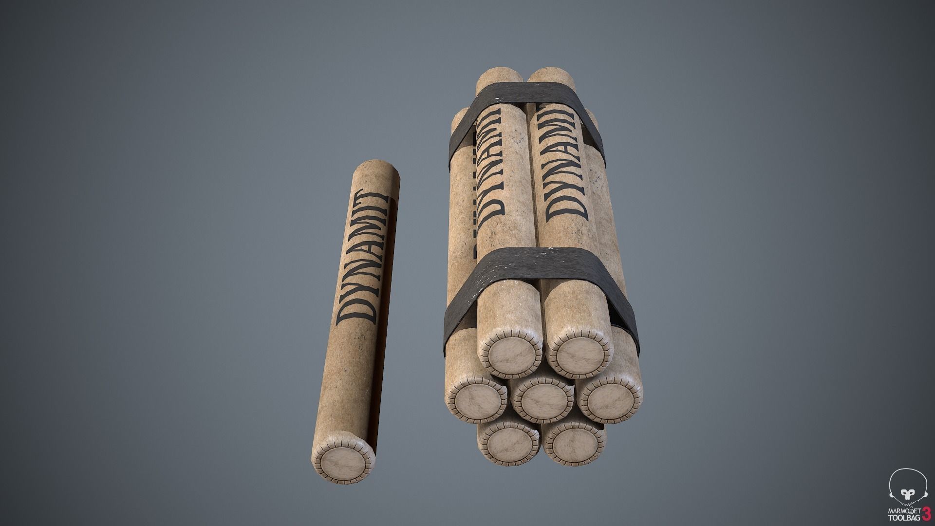 Dynamite sticks Low-poly 3D model_1