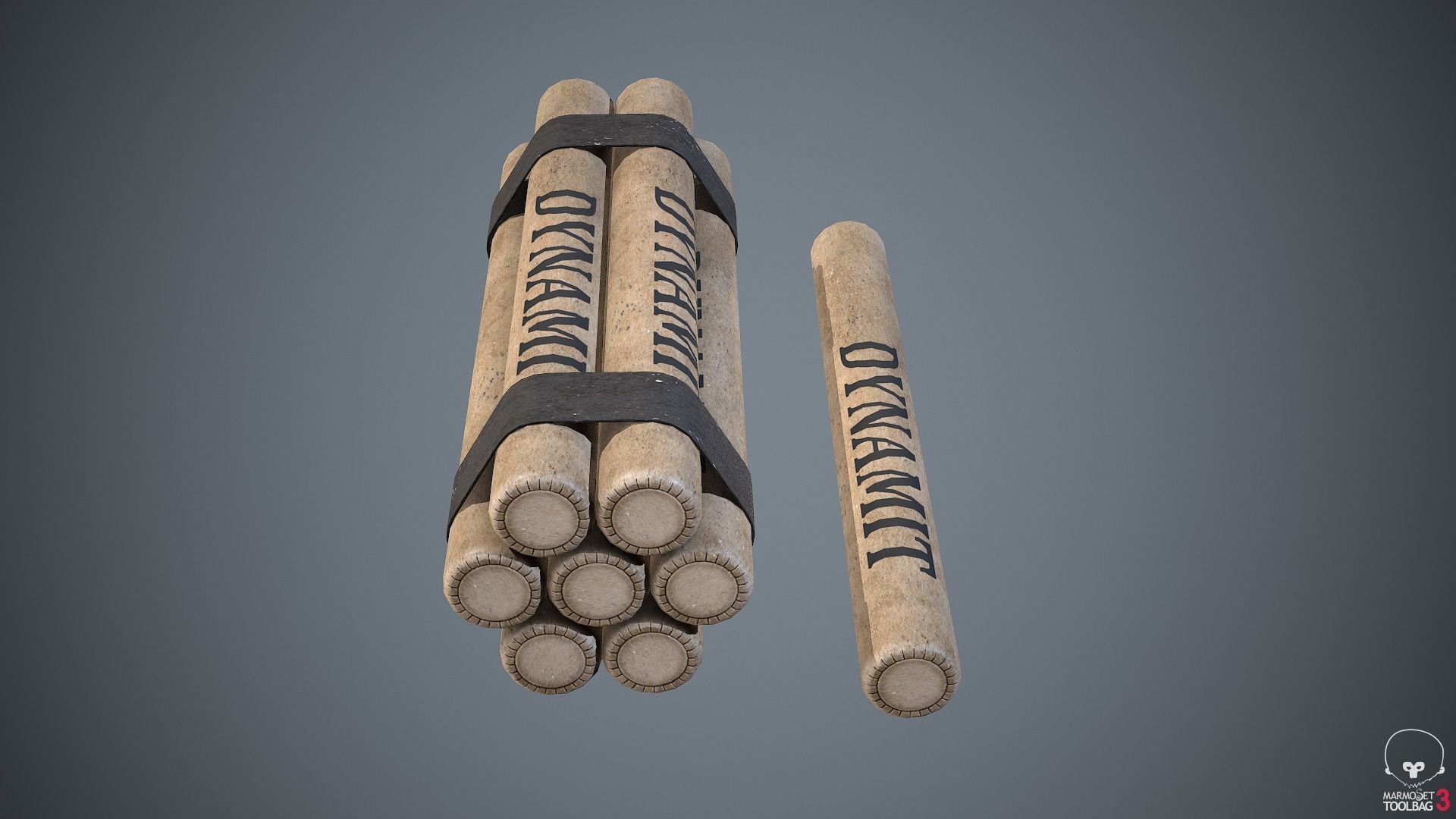 Dynamite sticks Low-poly 3D model_4