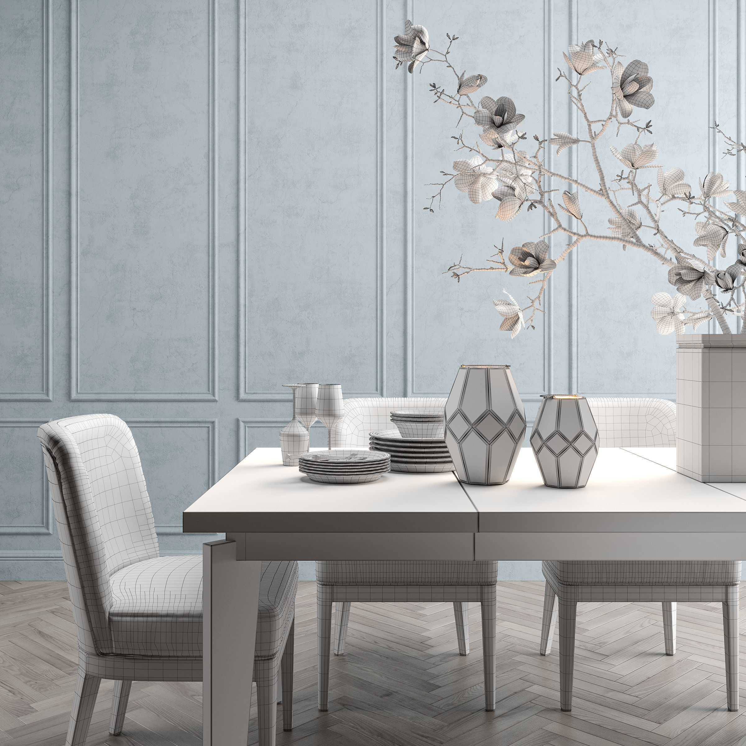 Angled-leg Expandable Table 3D model_6