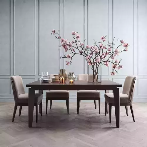 Angled-leg Expandable Table 3D model