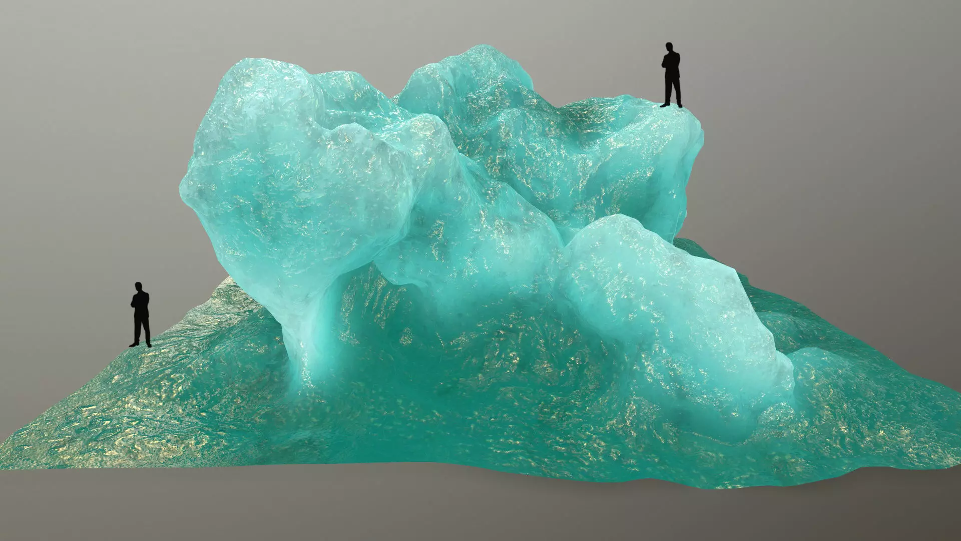 gold ice Low-poly 3D model_0