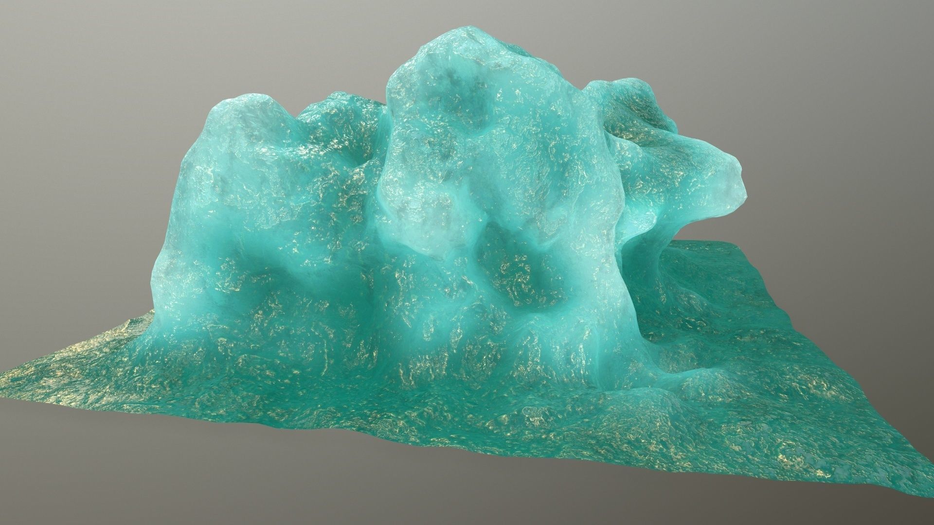 gold ice Low-poly 3D model_4