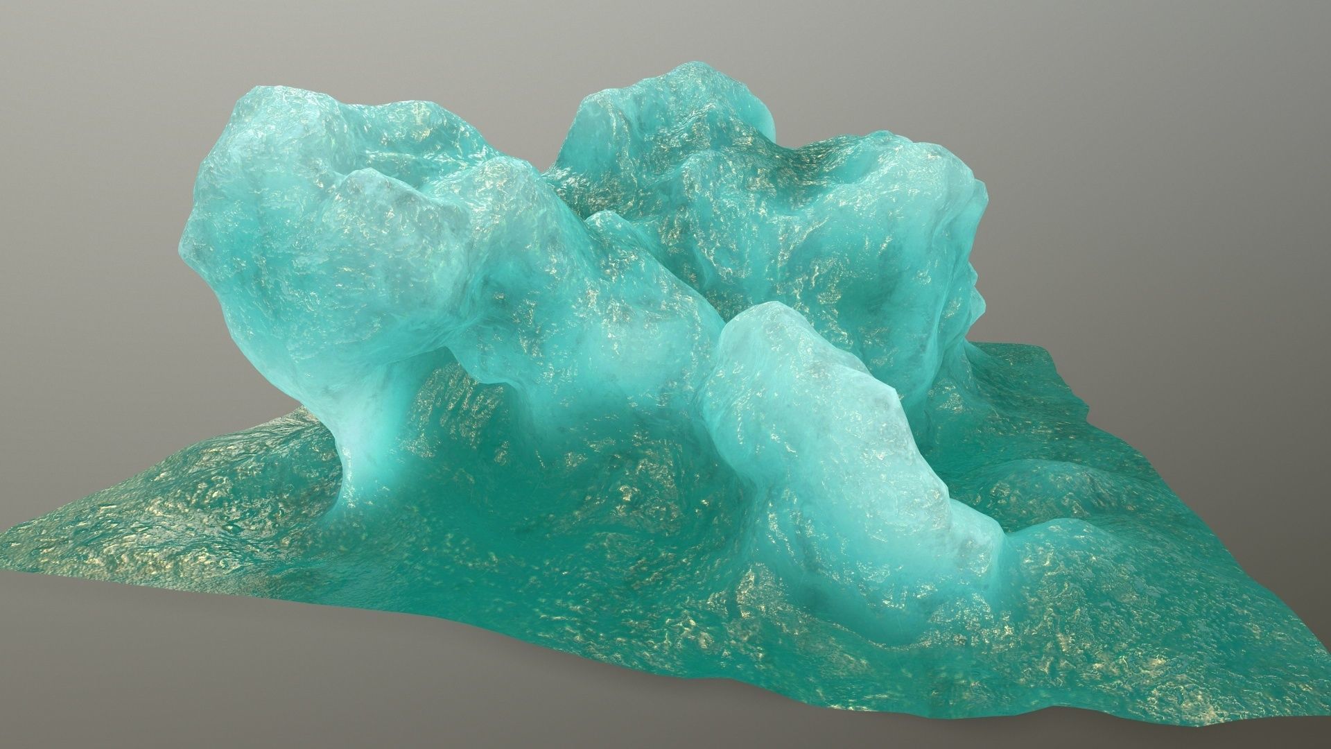 gold ice Low-poly 3D model_8