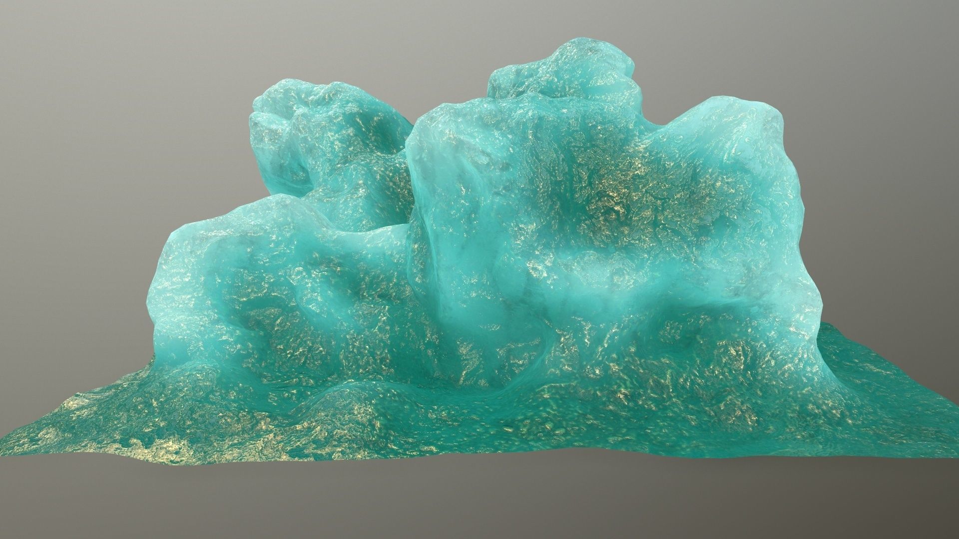 gold ice Low-poly 3D model_6