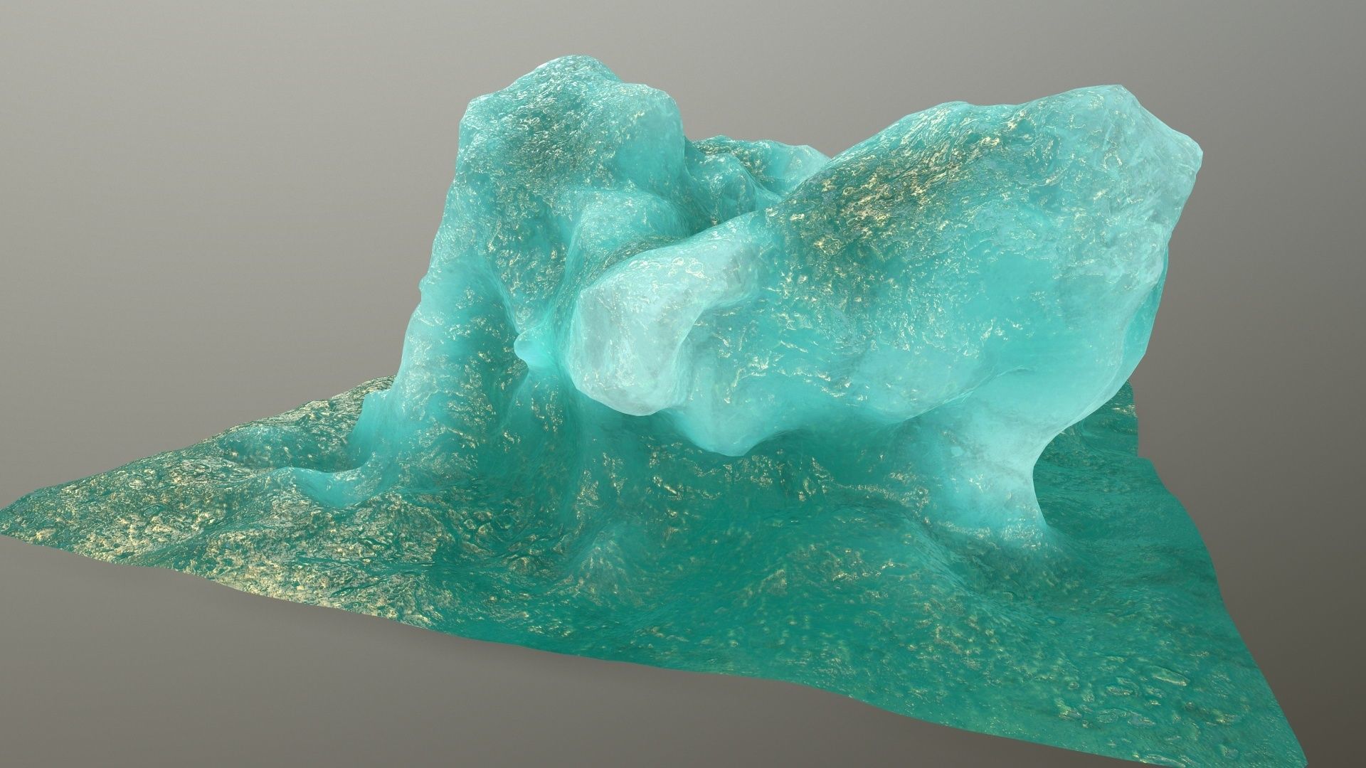 gold ice Low-poly 3D model_2