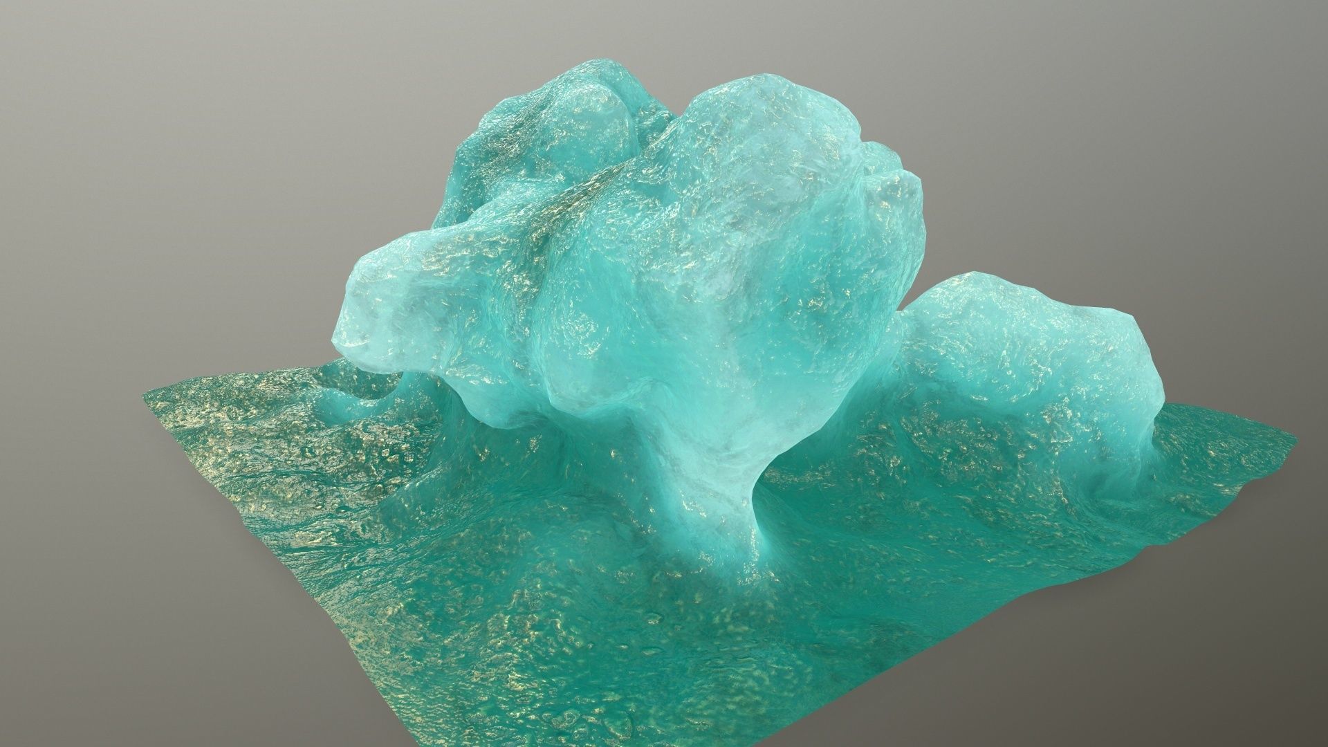 gold ice Low-poly 3D model_1