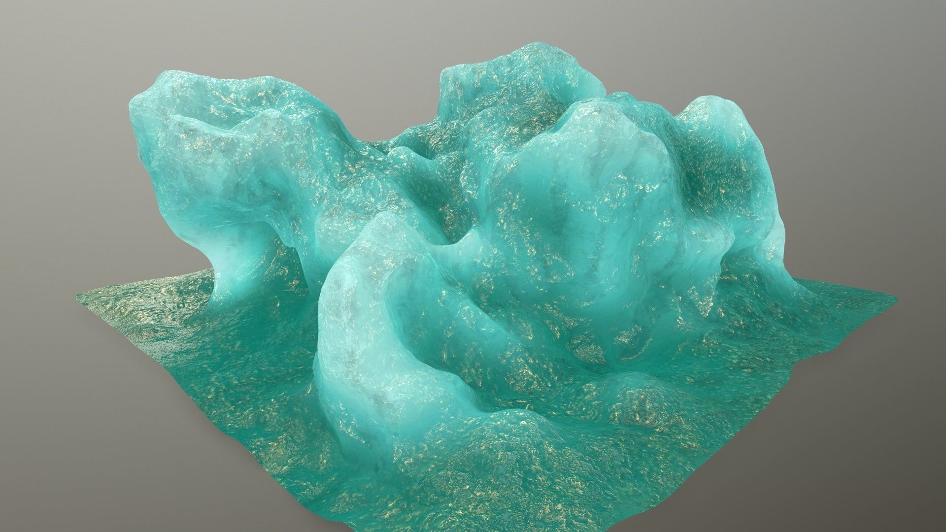 gold ice Low-poly 3D model_7