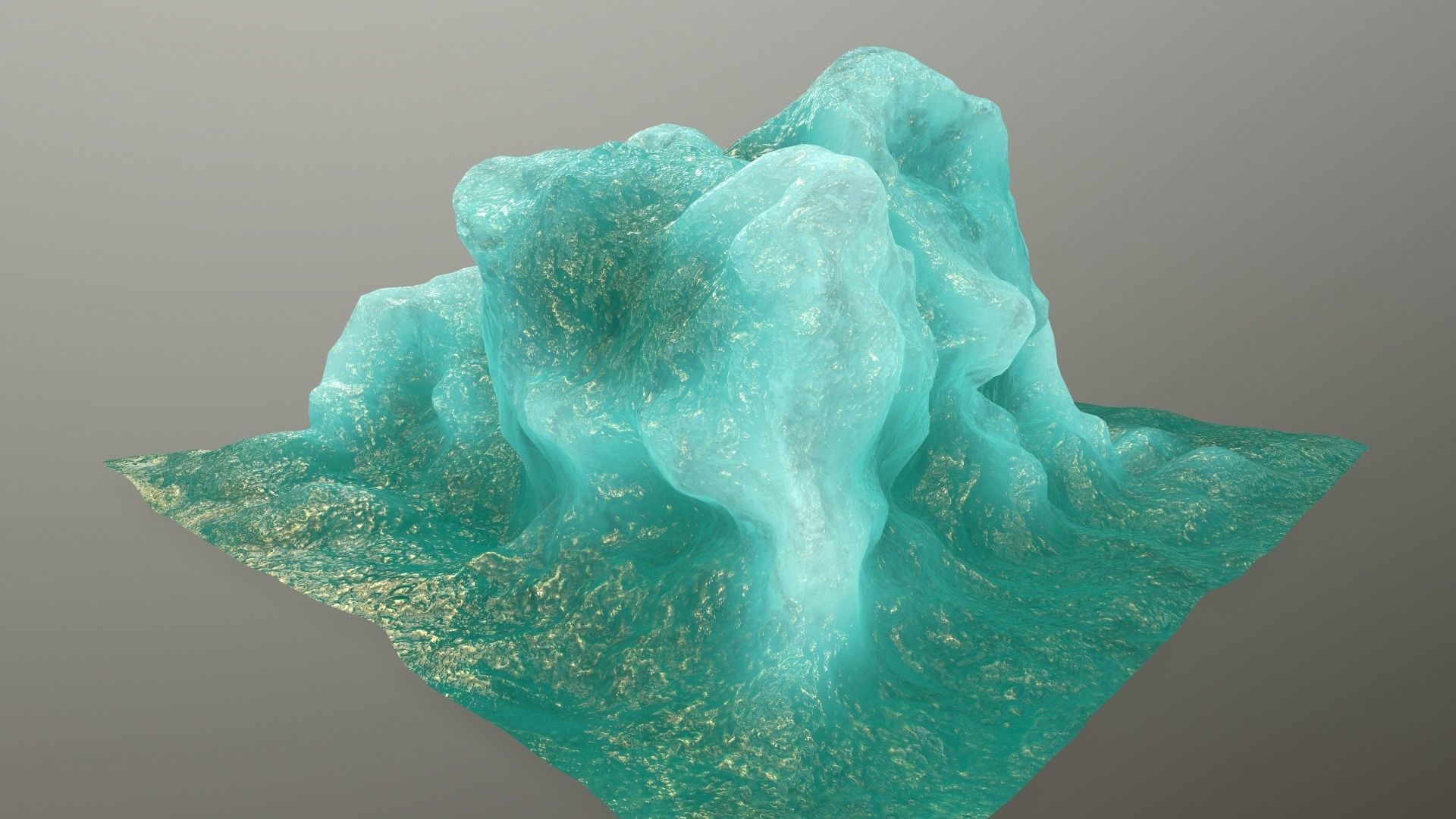 gold ice Low-poly 3D model_5