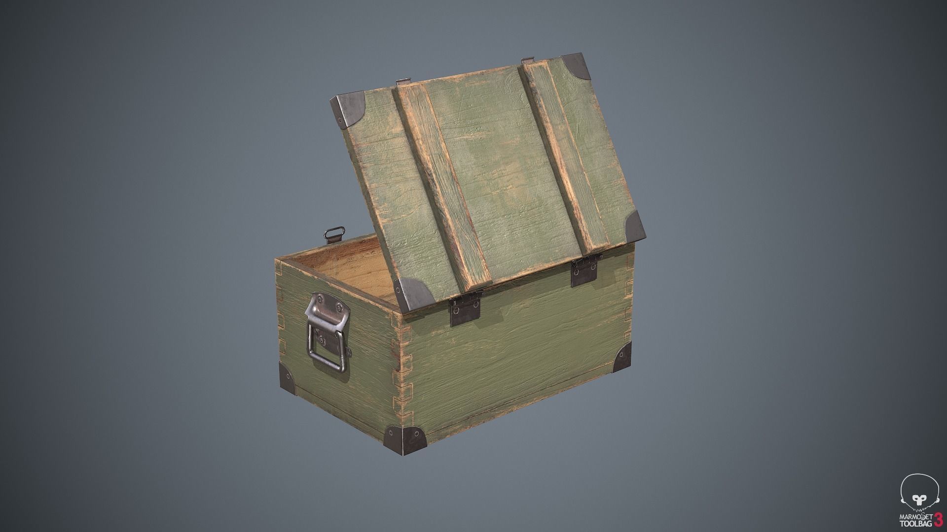 Military Box Container Low-poly 3D model_9