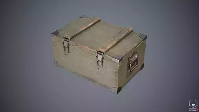 Military Box Container Low-poly 3D model