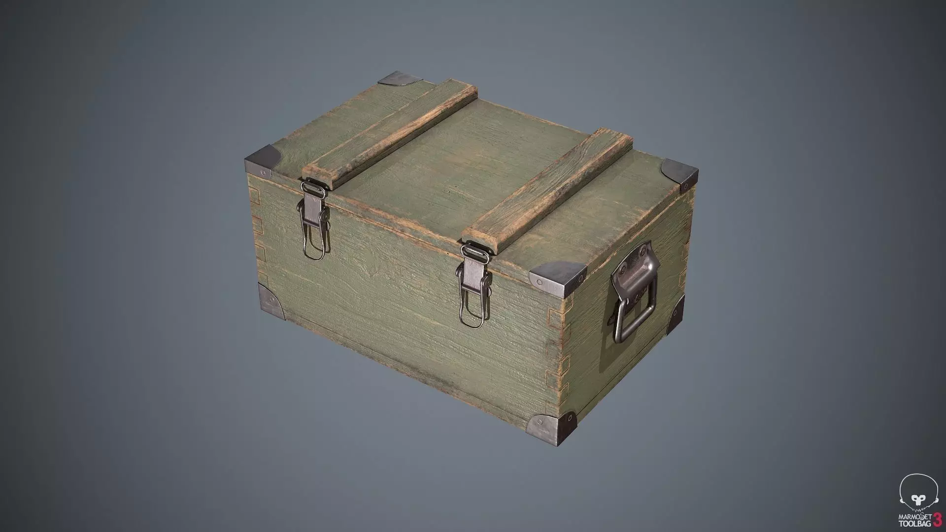 Military Box Container Low-poly 3D model_0