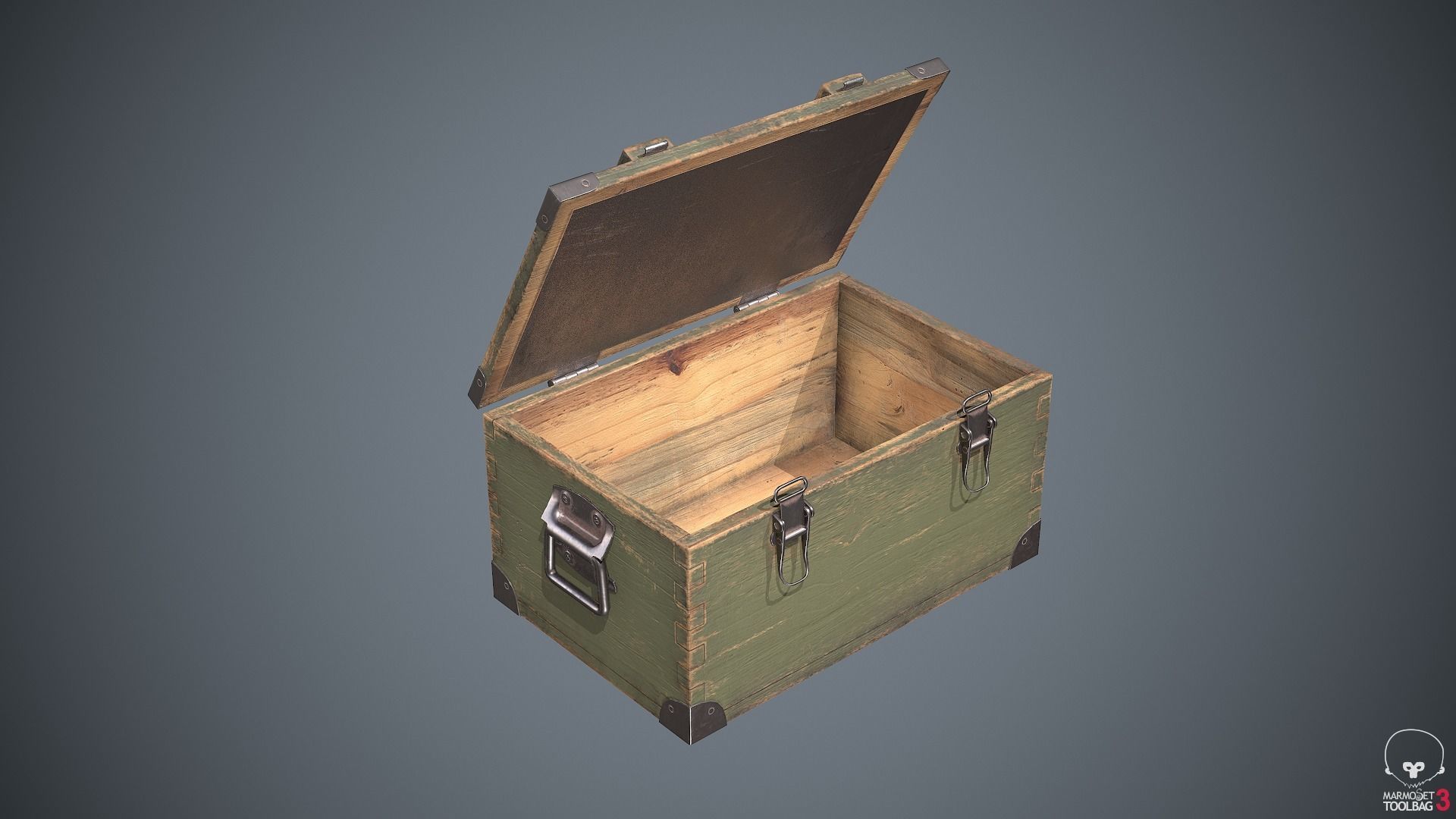 Military Box Container Low-poly 3D model_8