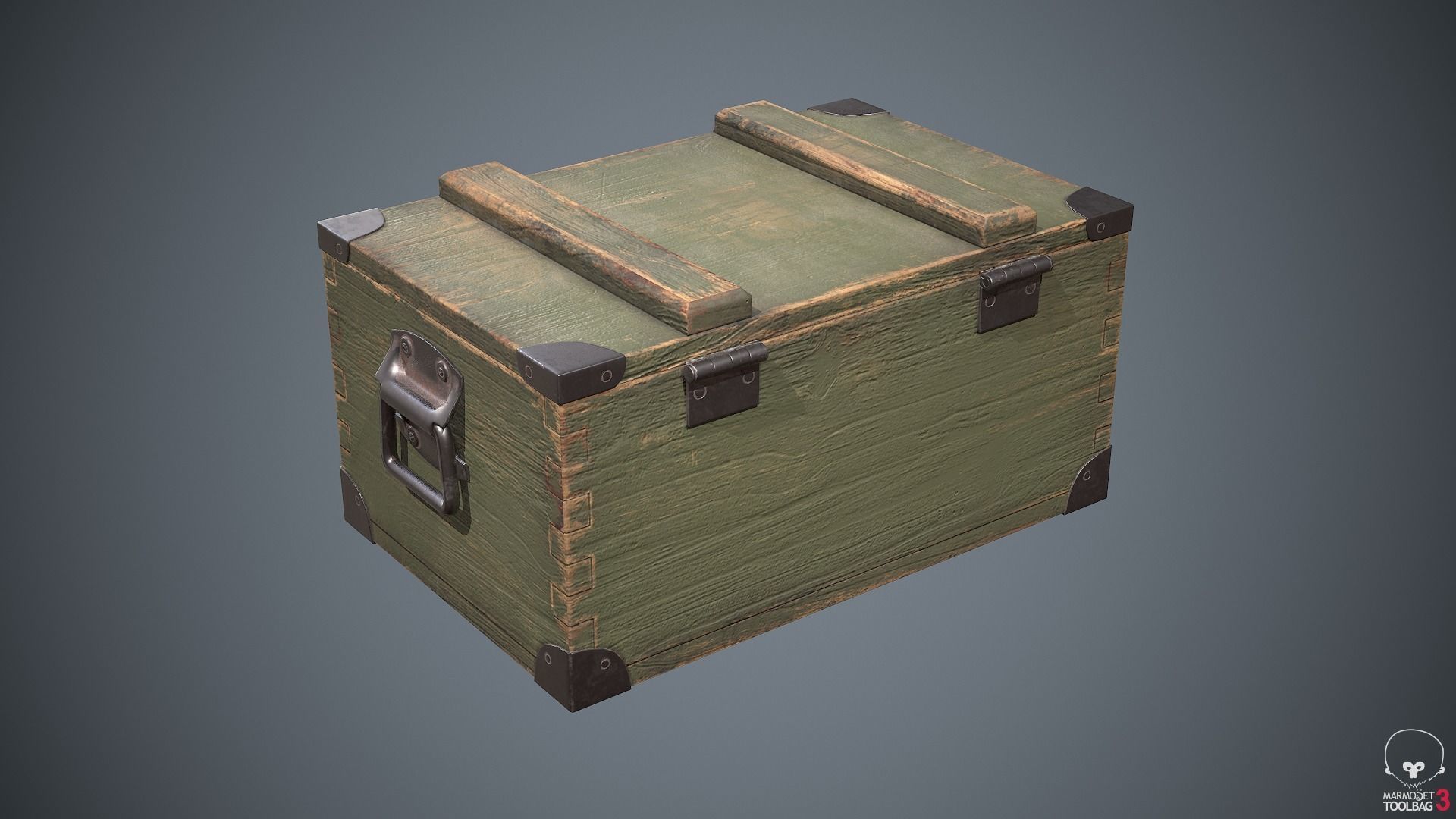 Military Box Container Low-poly 3D model_10