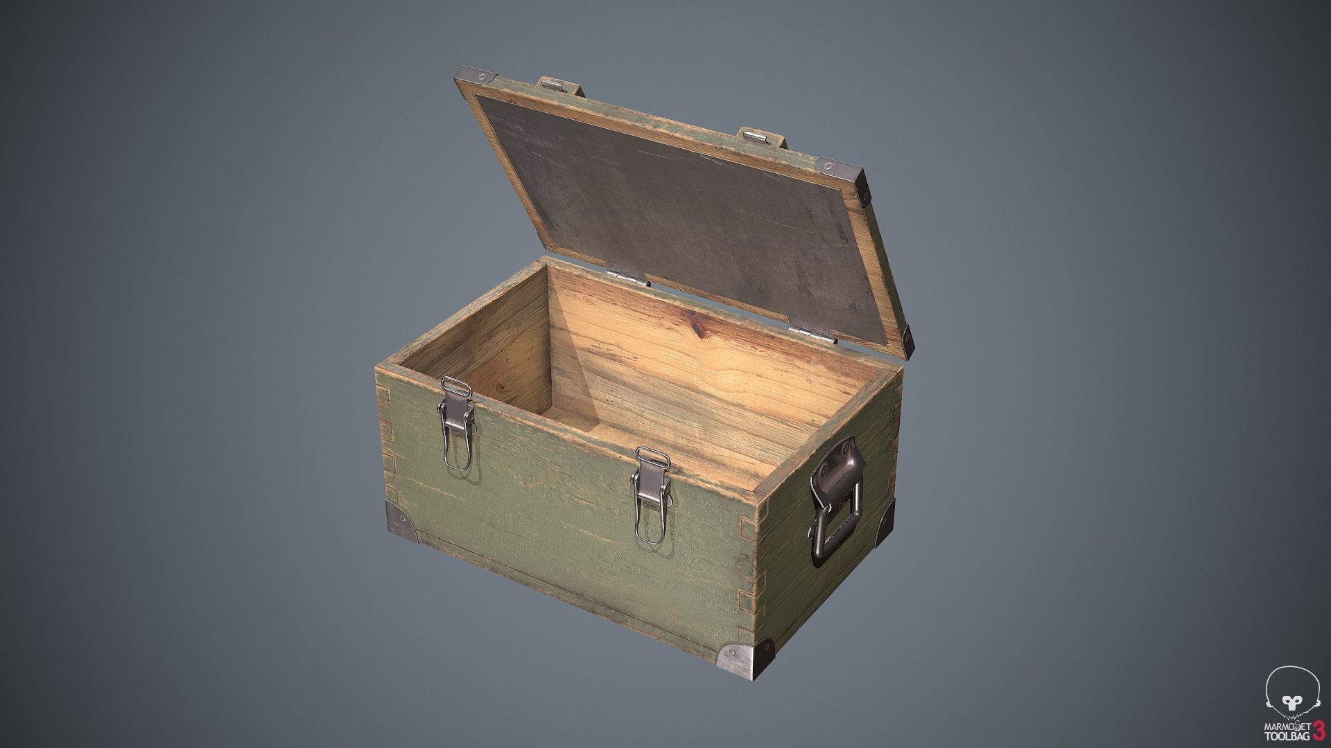 Military Box Container Low-poly 3D model_7