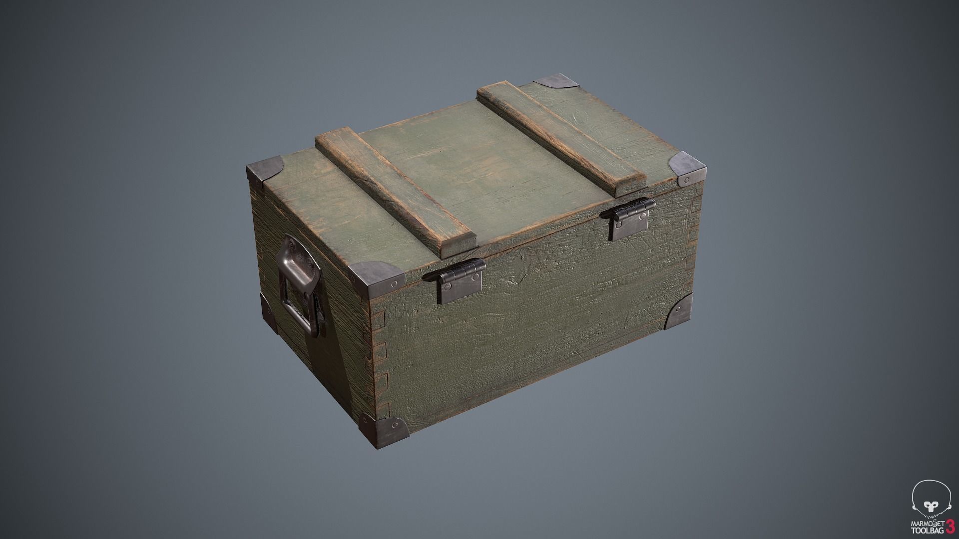 Military Box Container Low-poly 3D model_4