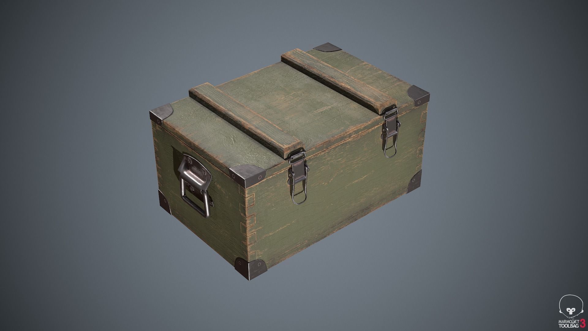 Military Box Container Low-poly 3D model_1