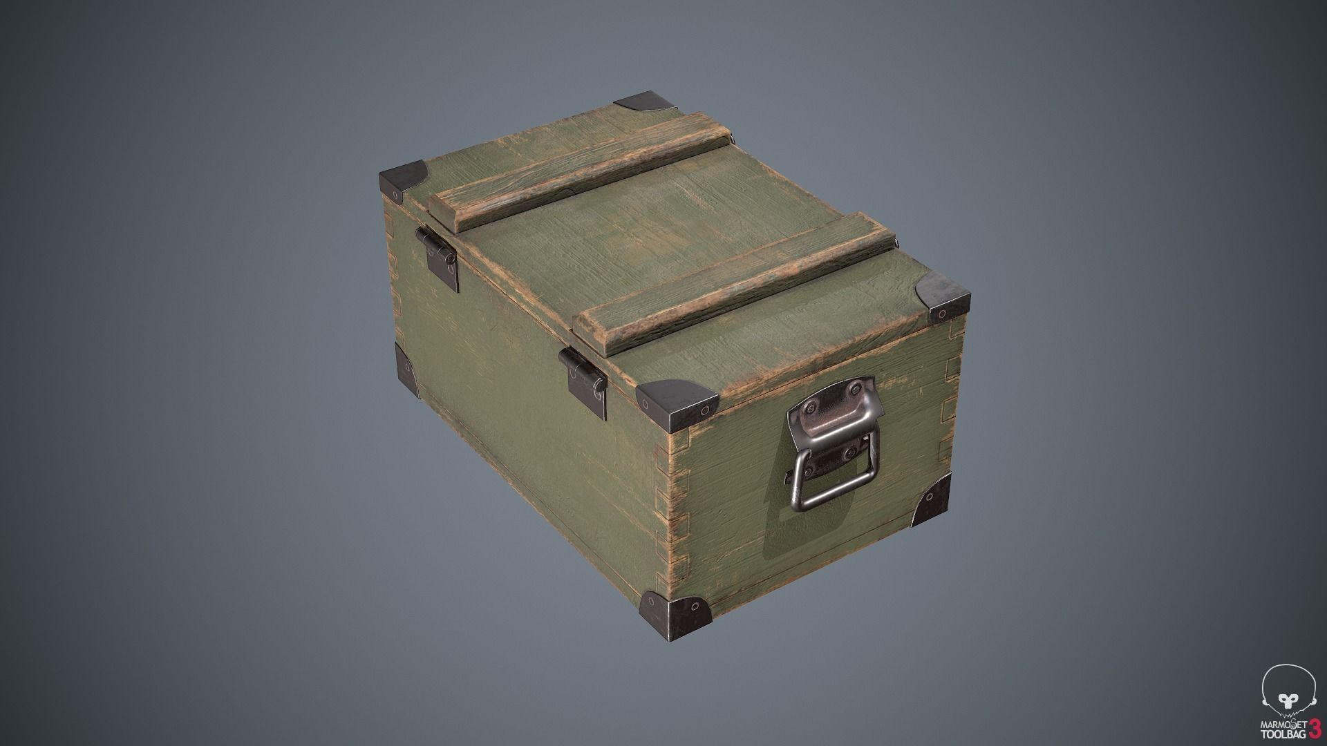 Military Box Container Low-poly 3D model_3