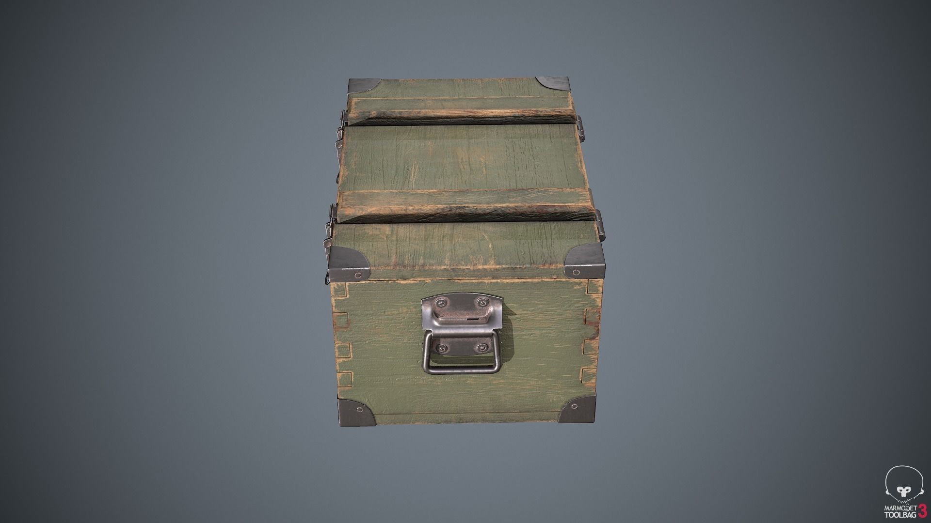 Military Box Container Low-poly 3D model_2