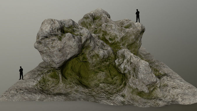 rocks rock with people Low-poly 3D model