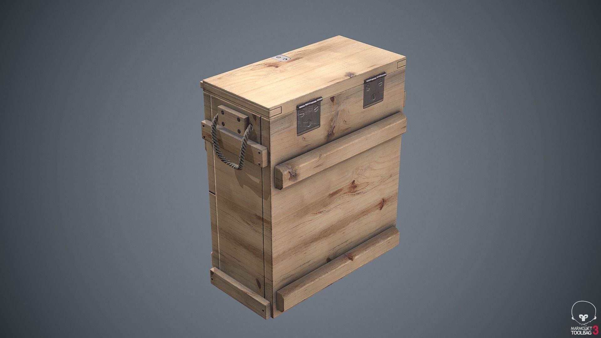Military Wooden Box Low-poly 3D model_5