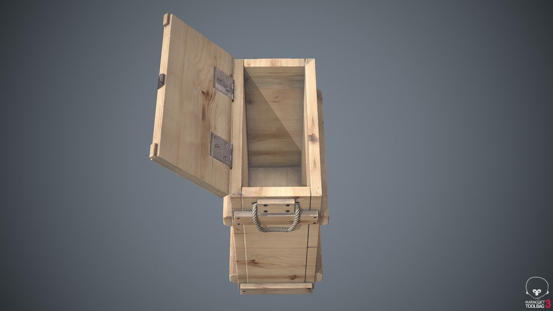 Military Wooden Box Low-poly 3D model_9